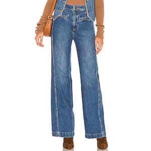 We The Free Blue wide leg jeans size small